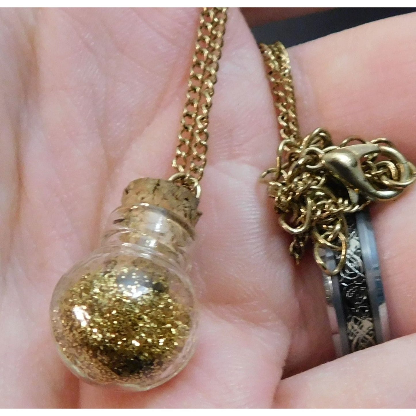 Handmade Gold Glitter Fairy Dust Necklace