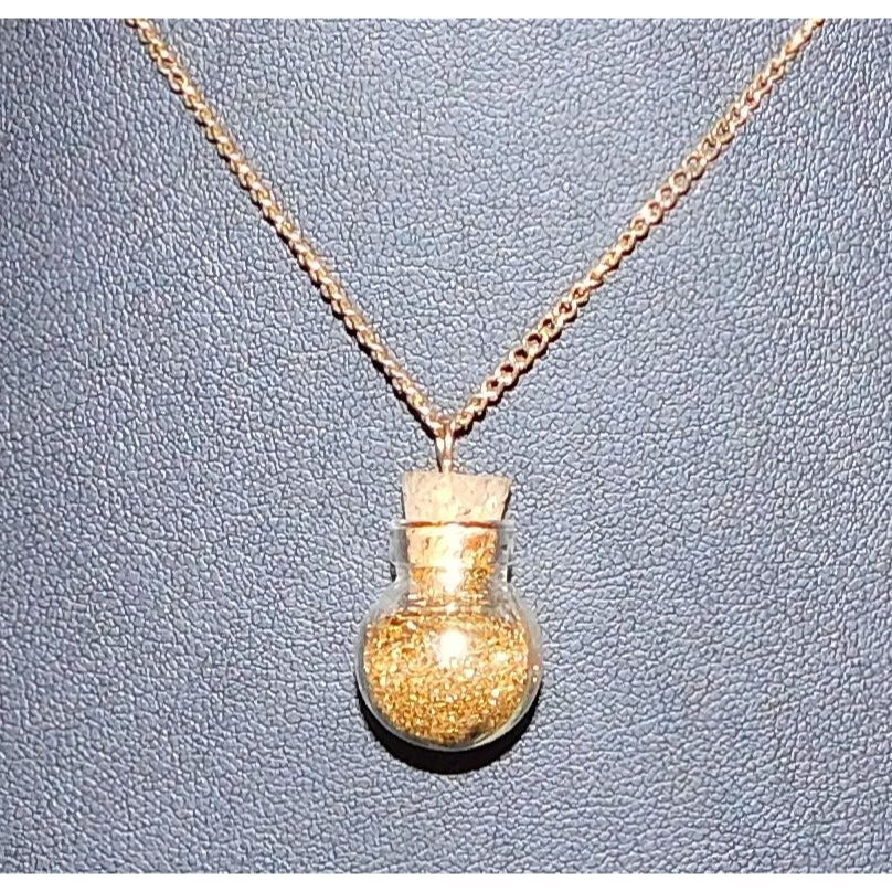 Handmade Gold Glitter Fairy Dust Necklace