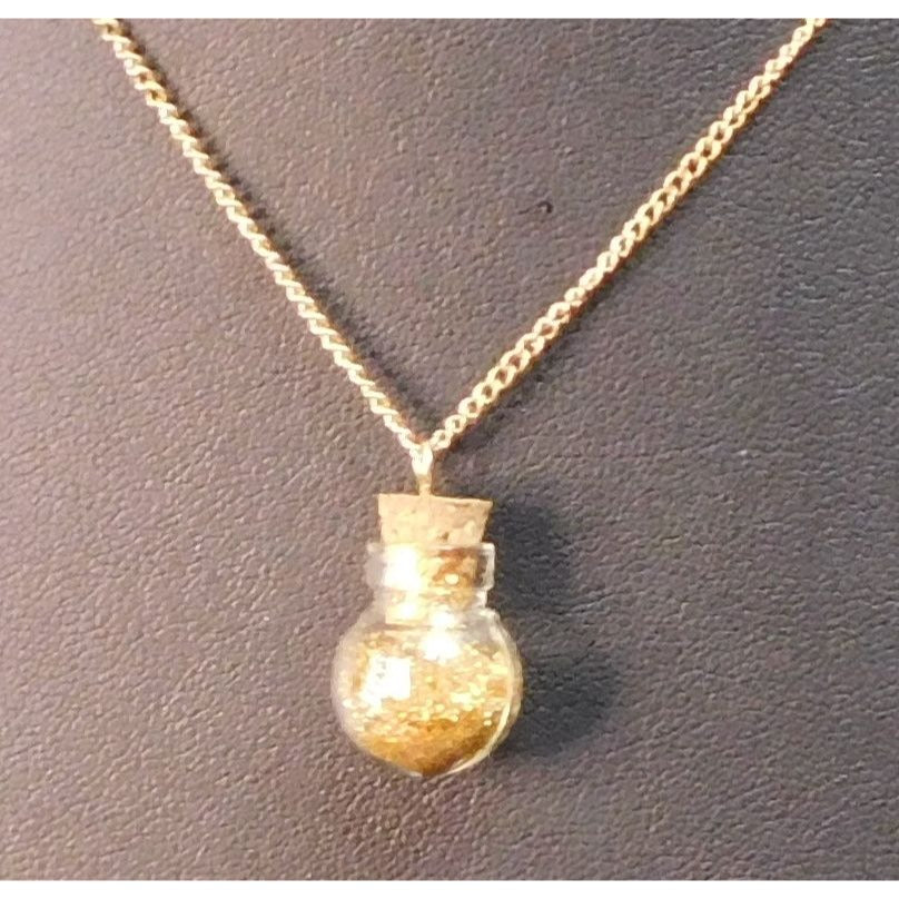 Handmade Gold Glitter Fairy Dust Necklace