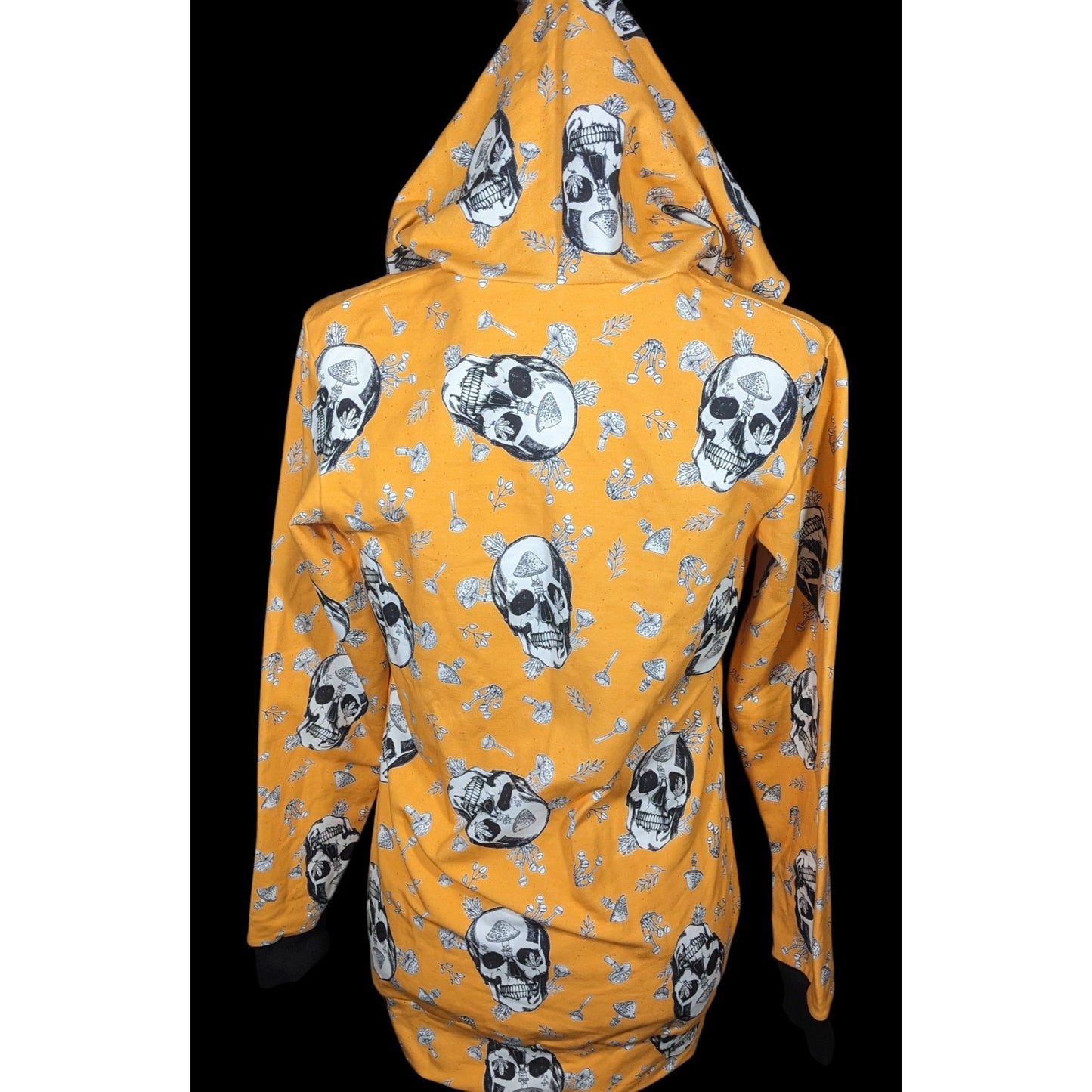 Bear Cub Clothing Orange Skull Mushroom Hoodie Size Small