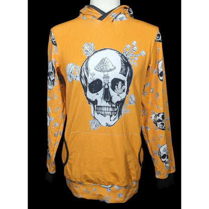 Bear Cub Clothing Orange Skull Mushroom Hoodie Size Small