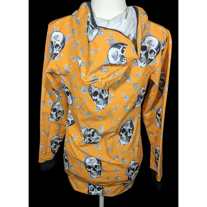 Bear Cub Clothing Orange Skull Mushroom Hoodie Size Small