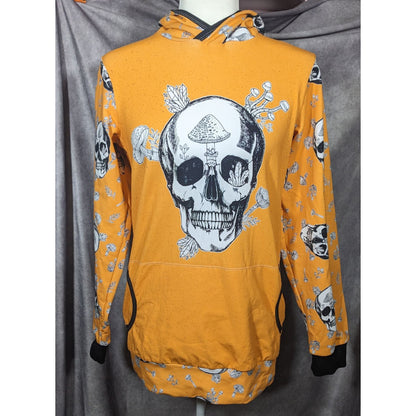 Bear Cub Clothing Orange Skull Mushroom Hoodie Size Small