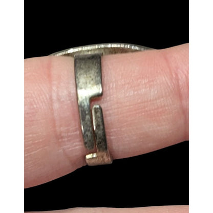 Retro Floral Pink Enamel And Silver Tone Oval Ring