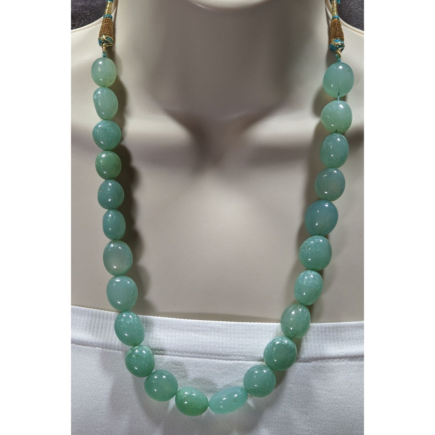 Indian Bridal Polished Aventurine Beaded Necklace