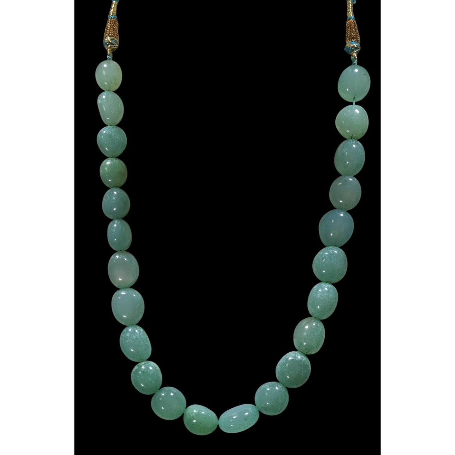 Indian Bridal Polished Aventurine Beaded Necklace