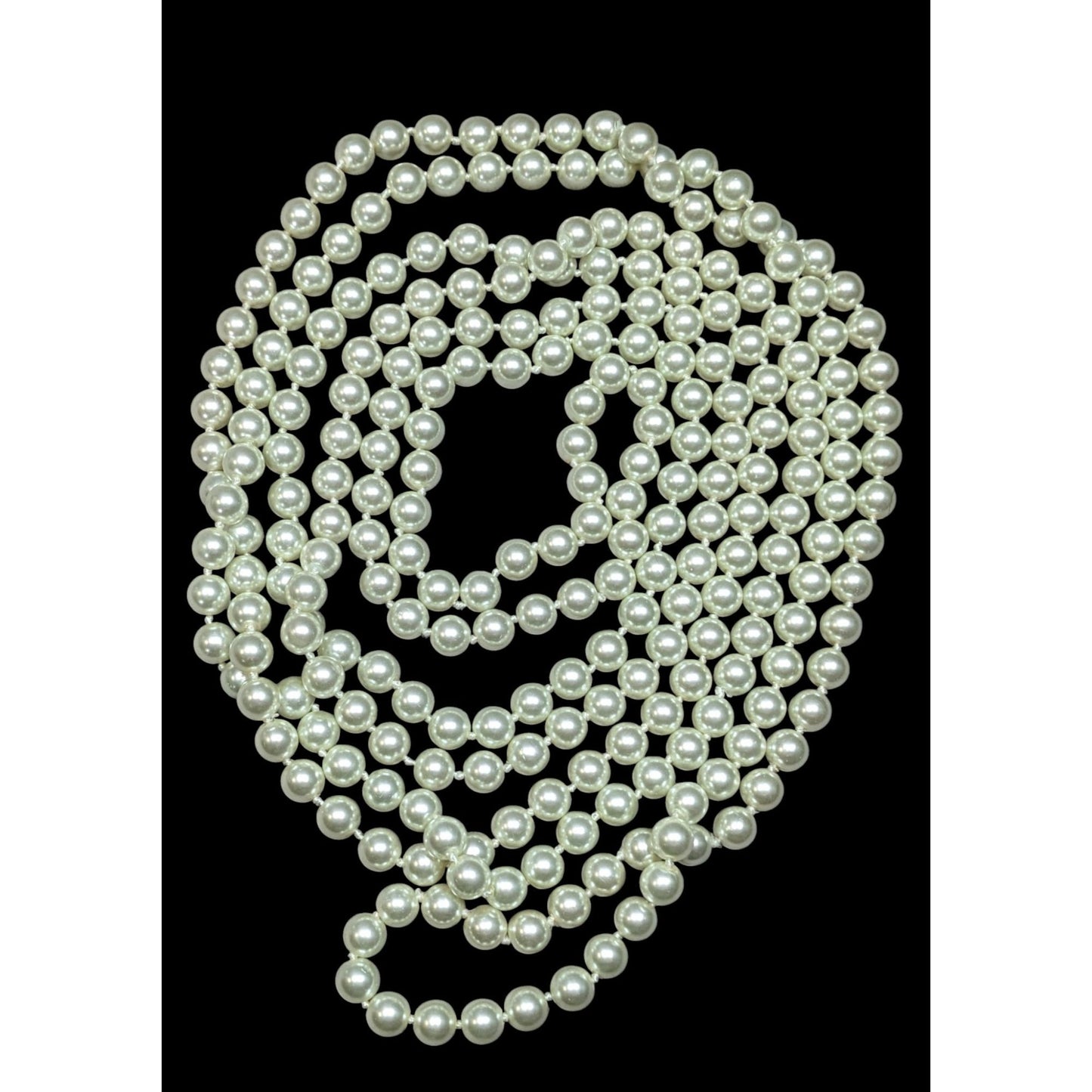 Elegant Glam Extra Long Glass Pearl Beaded Necklace
