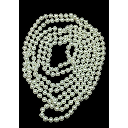 Elegant Glam Extra Long Glass Pearl Beaded Necklace