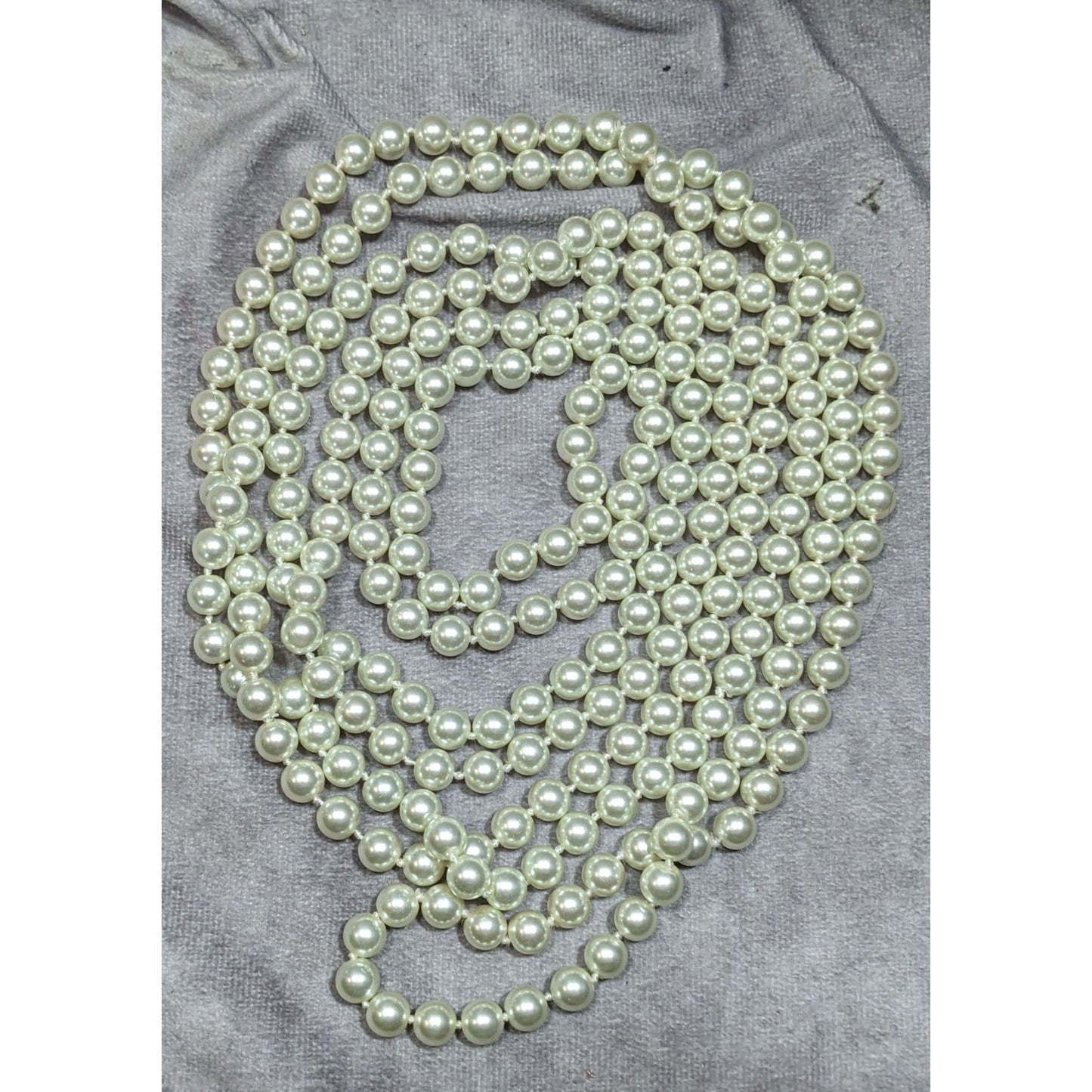 Elegant Glam Extra Long Glass Pearl Beaded Necklace