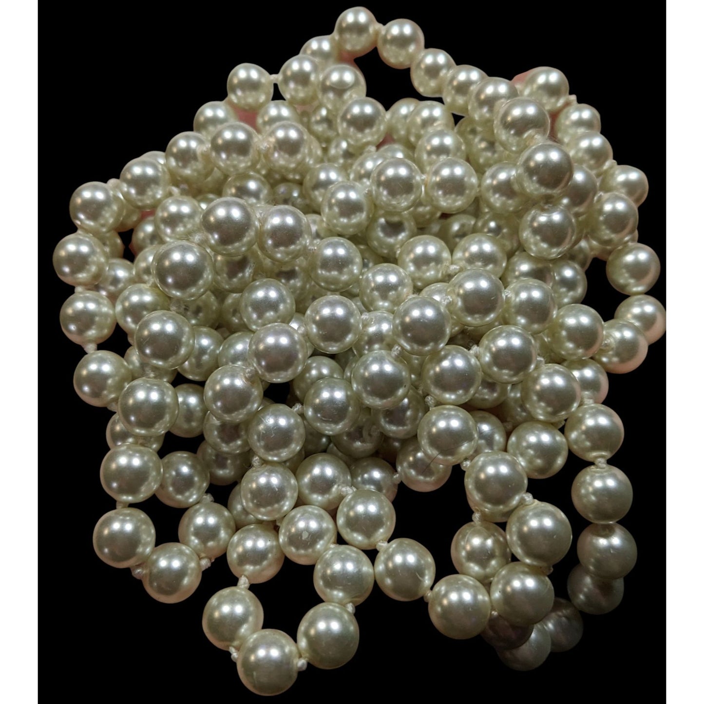 Elegant Glam Extra Long Glass Pearl Beaded Necklace