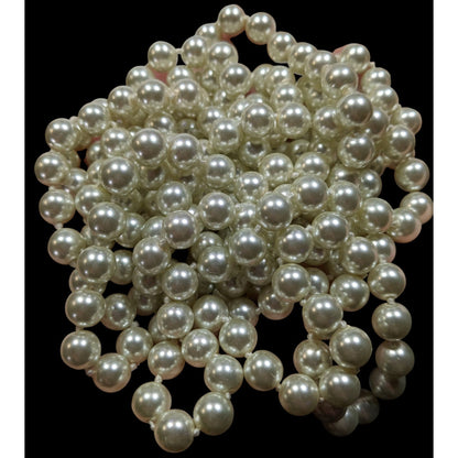 Elegant Glam Extra Long Glass Pearl Beaded Necklace