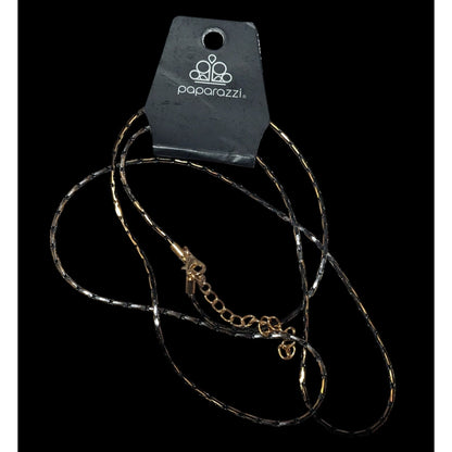 Paparazzi Gold And Black Game Day Gold Urban Necklace