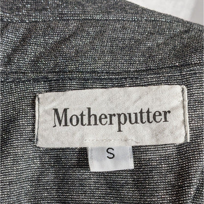 Motherputter Metallic Black And Silver Mesh Sleeve Golf Shirt