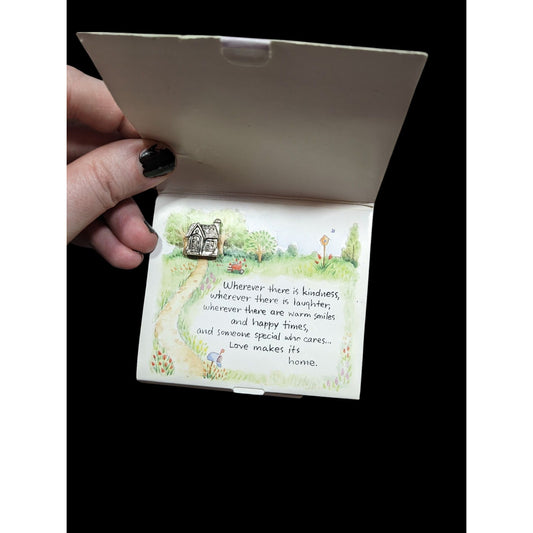 Vintage Hallmark Cottagecore Cottage Pin And Card