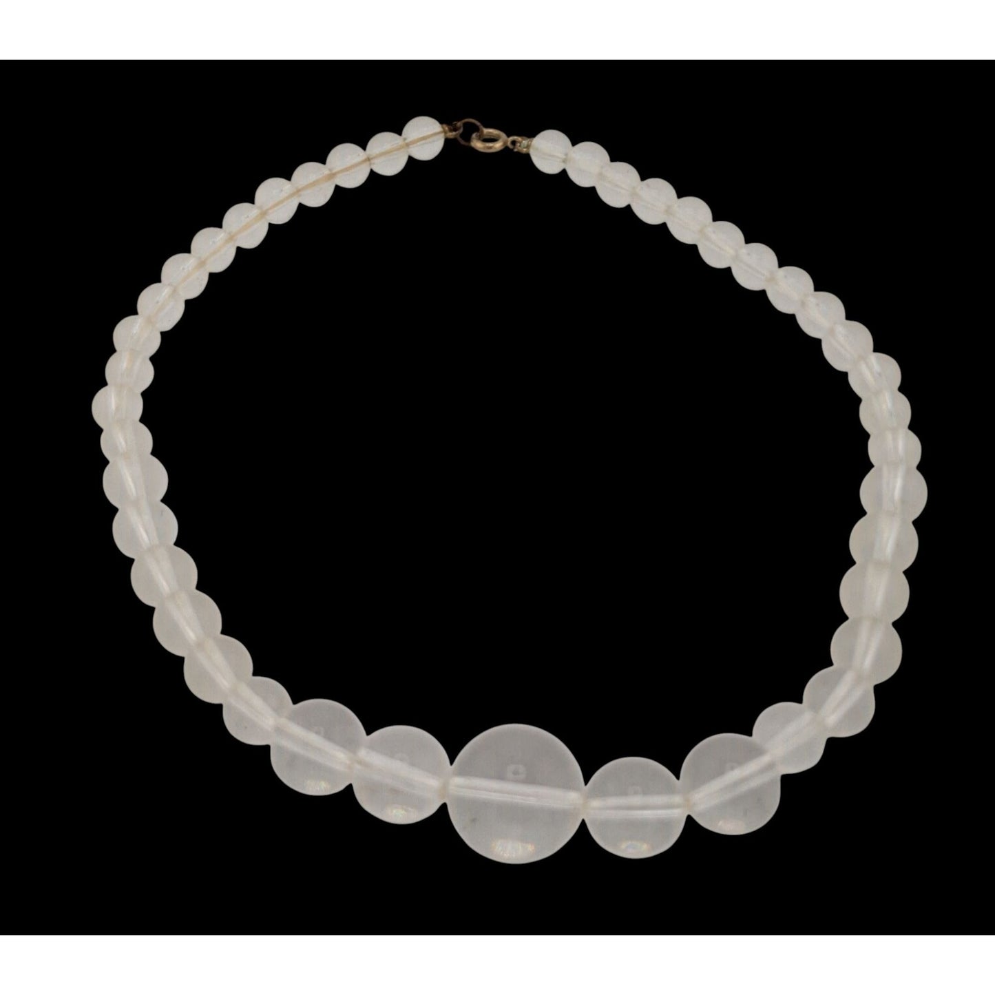 Vintage Crystal Clear Lucite Beaded Necklace