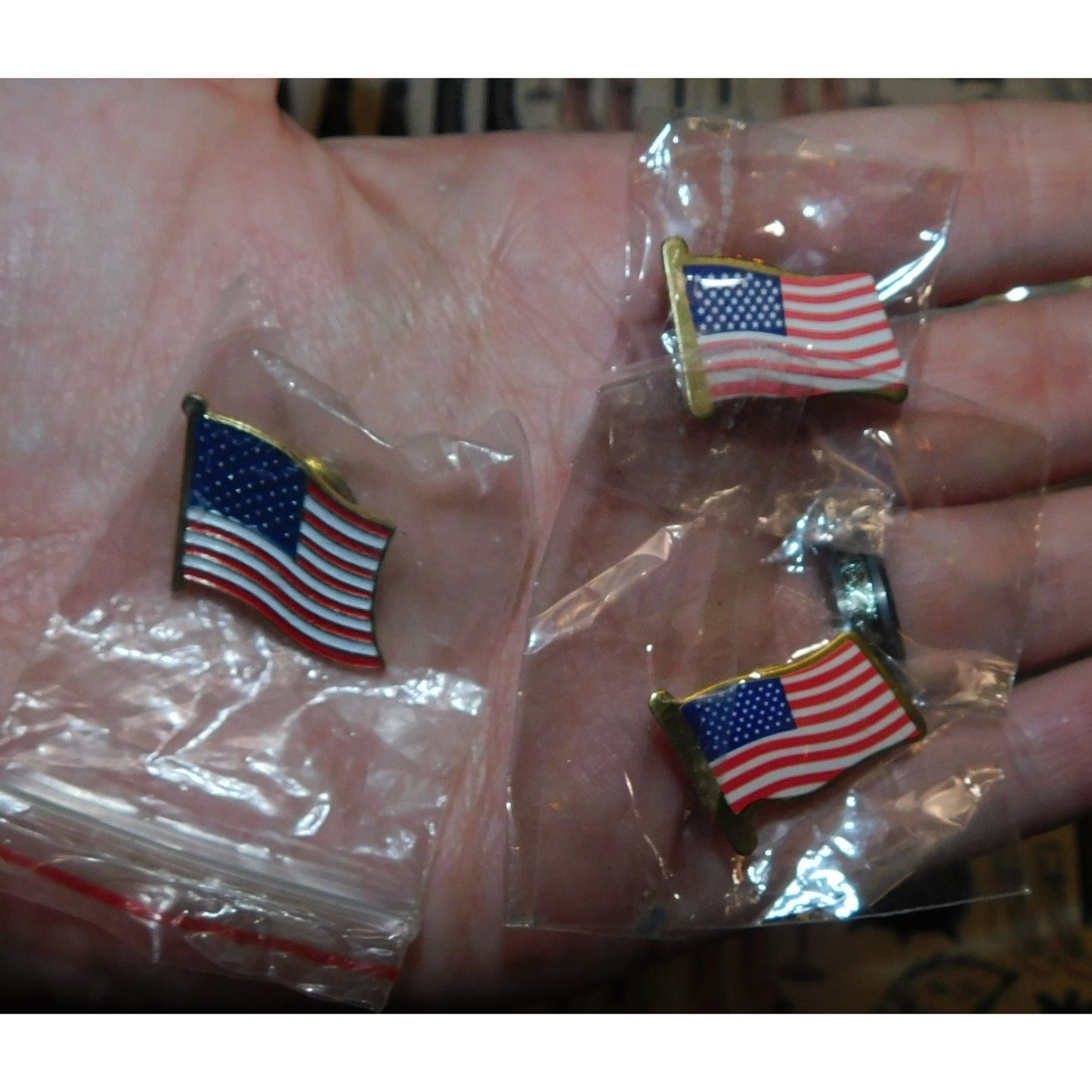 Vintage United States Flag Pins (Lot of 3)