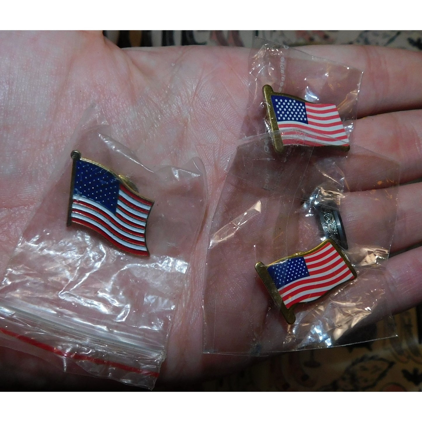 Vintage United States Flag Pins (Lot of 3)