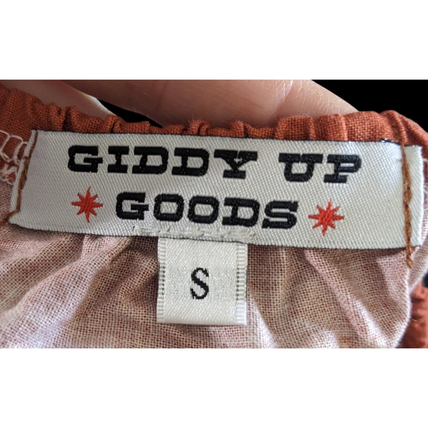 Giddy Up Goods Western Rust Horseshoe Crop Top Size Small