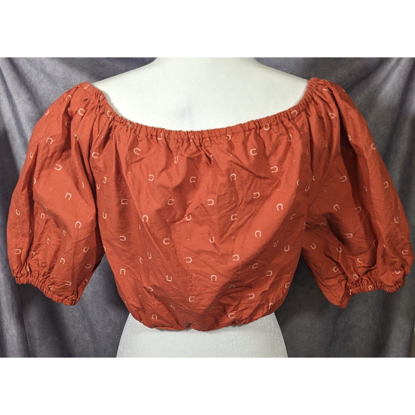 Giddy Up Goods Western Rust Horseshoe Crop Top Size Small
