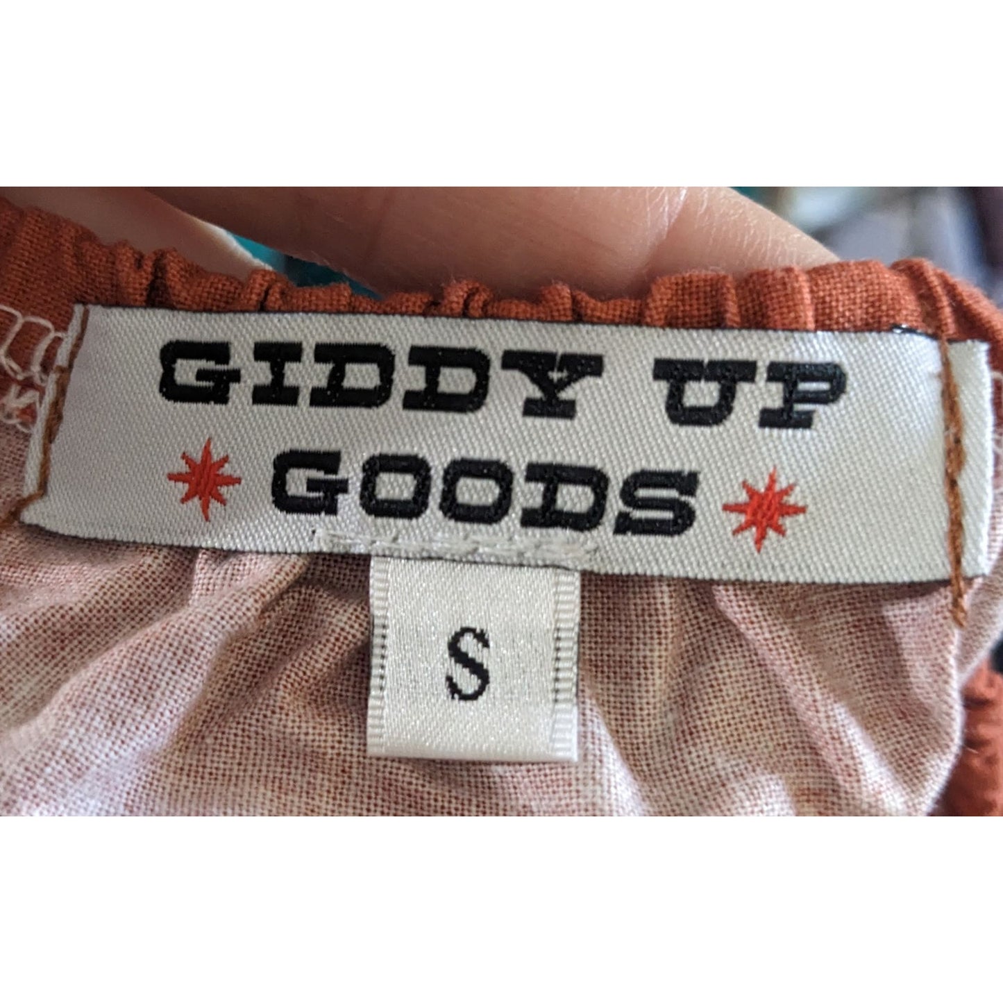 Giddy Up Goods Western Rust Horseshoe Crop Top Size Small