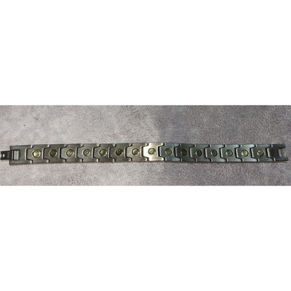 Modern Minimalist Smarter Lifestyle Titanium Magnetic Silver Link Bracelet