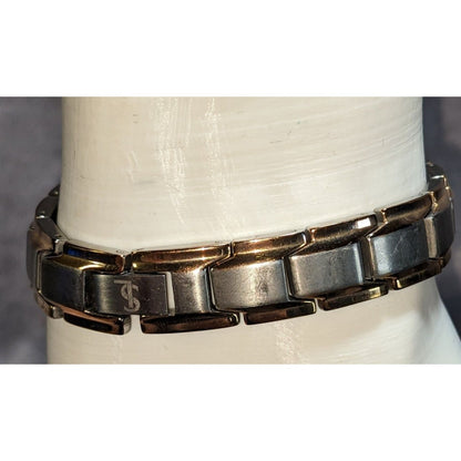 Modern Minimalist Smarter Lifestyle Titanium Magnetic Silver Link Bracelet