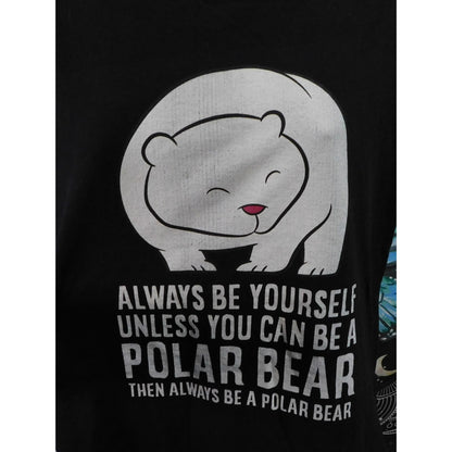 Forever 21 Funny Polar Bear Tee Black With White Print