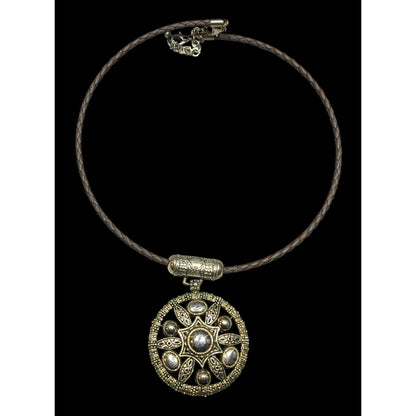 Bohemian Medallion Gold Tone Pendant Necklace