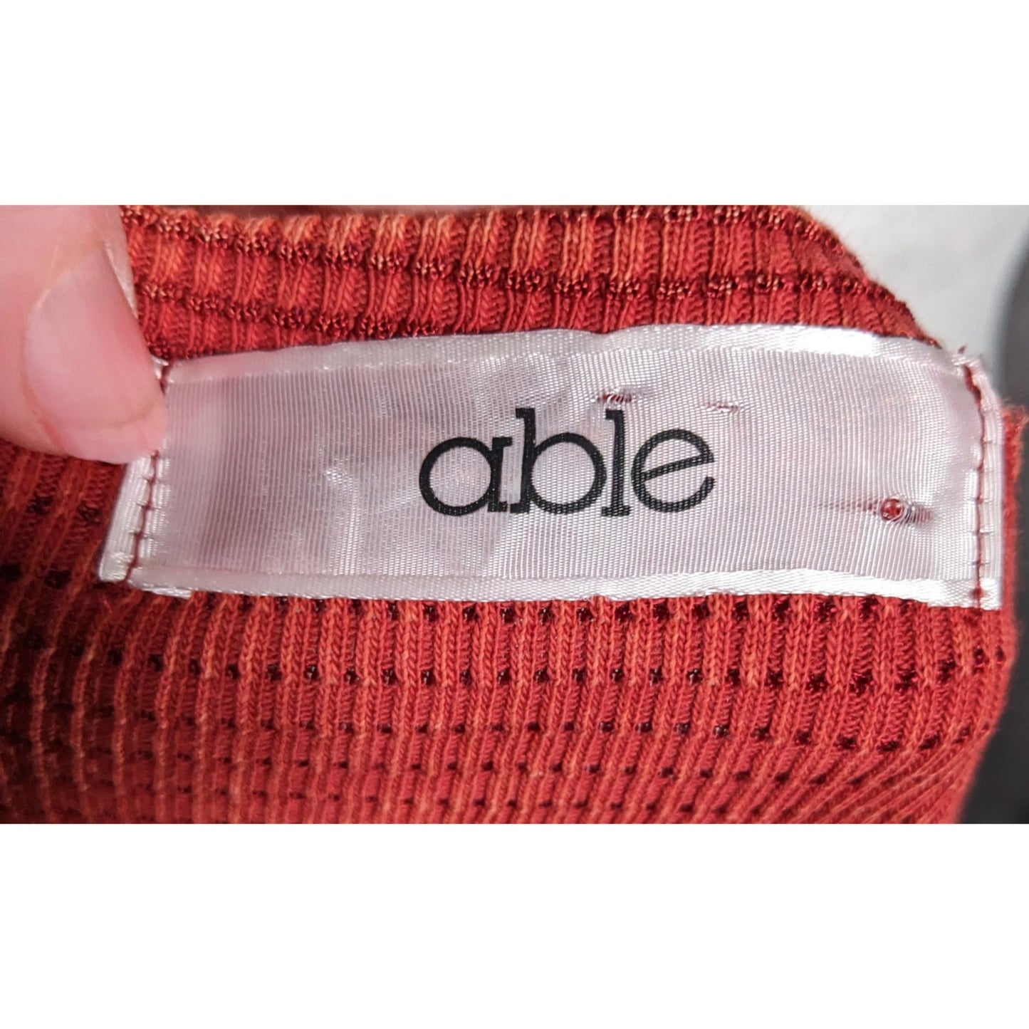 Able Bohemian Textured Knit Thermal Dress With Embroidered Floral Applique Accents