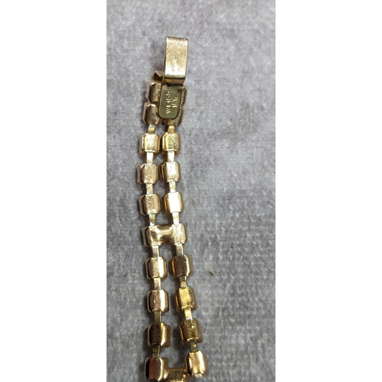 Vintage 50s Weiss NY Yellow Floral Rhinestone Bracelet