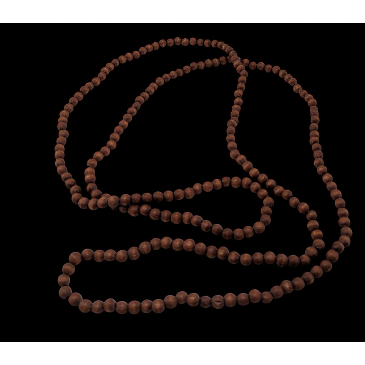 Boho Hippie Brown Wood Beaded Long Necklace 32 Inch Natural Earthy Minimalist