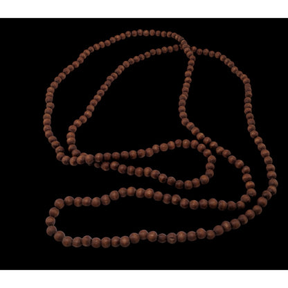 Boho Hippie Brown Wood Beaded Long Necklace 32 Inch Natural Earthy Minimalist