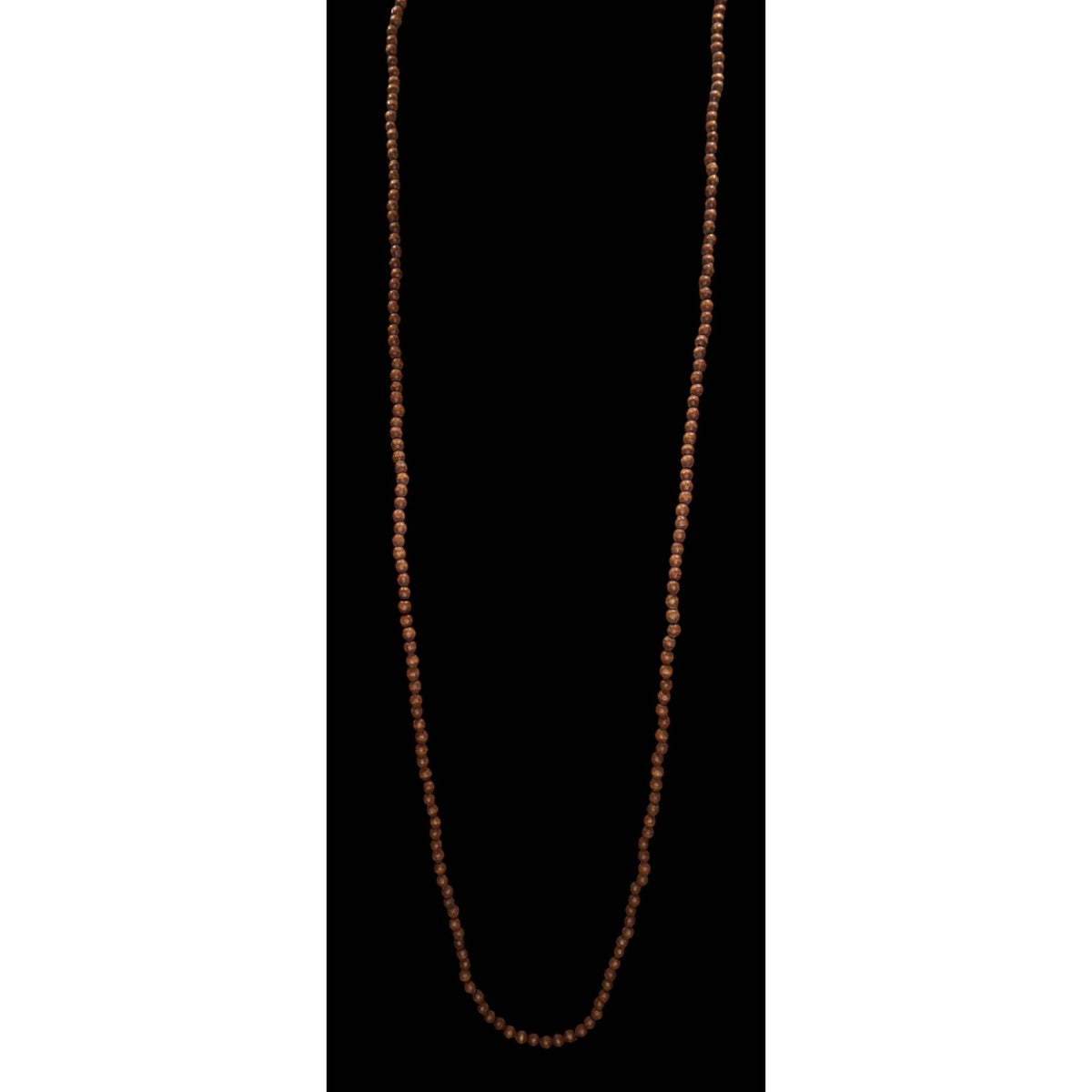 Boho Hippie Brown Wood Beaded Long Necklace 32 Inch Natural Earthy Minimalist