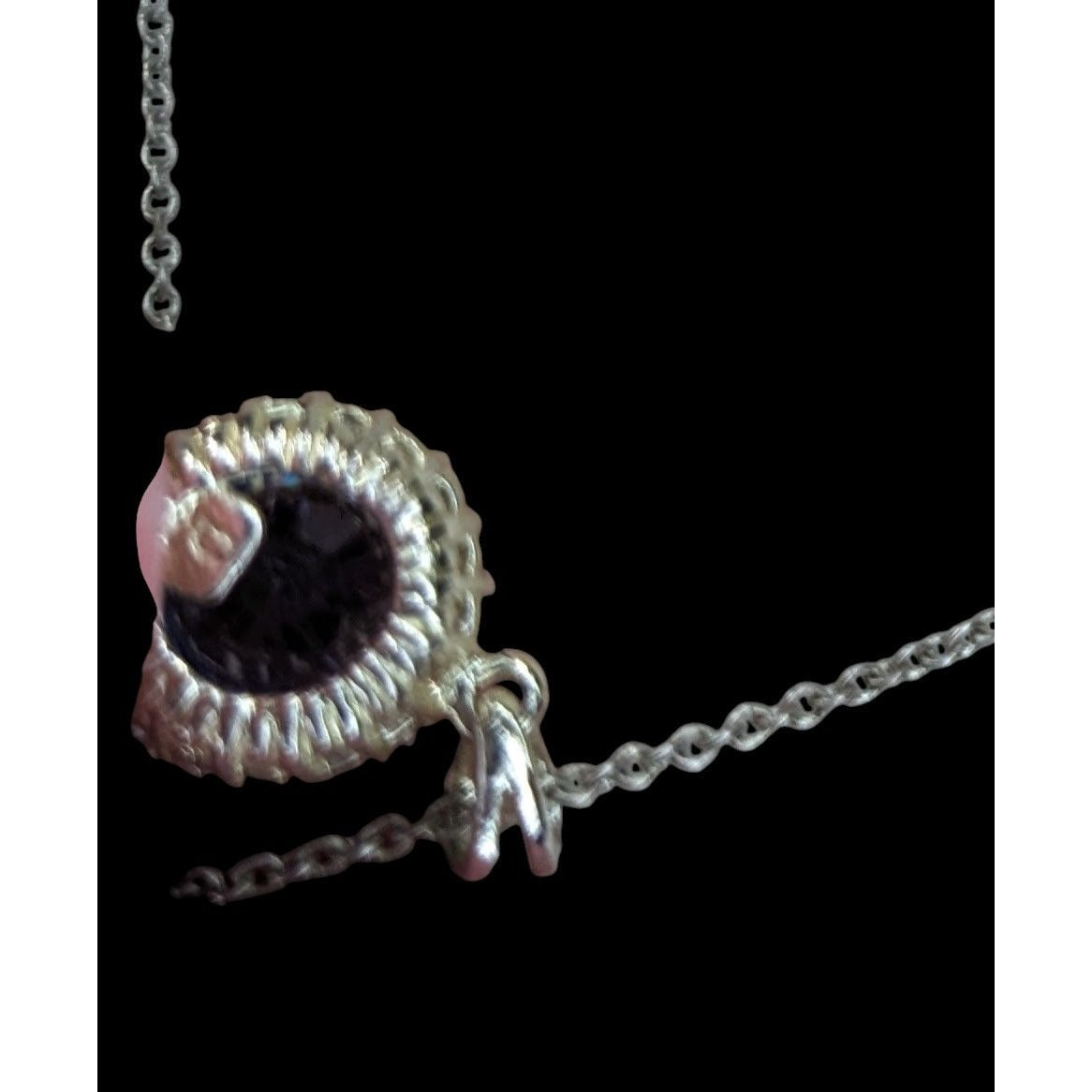 Romantic Glam Halo Blue Crystal Rhinestone Pendant Necklace Silver Tone