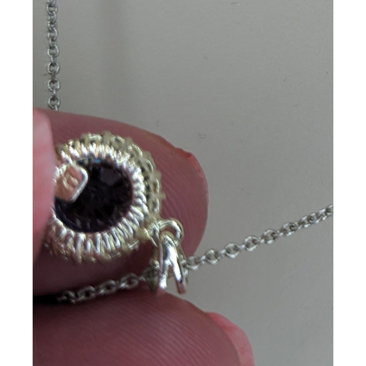 Romantic Glam Halo Blue Crystal Rhinestone Pendant Necklace Silver Tone