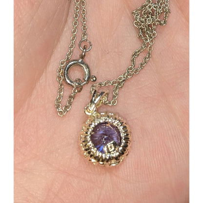 Romantic Glam Halo Blue Crystal Rhinestone Pendant Necklace Silver Tone
