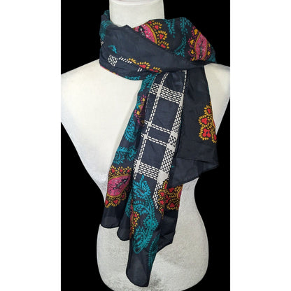 Vintage Diane Von Furstenberg Plaid And Paisley Scarf