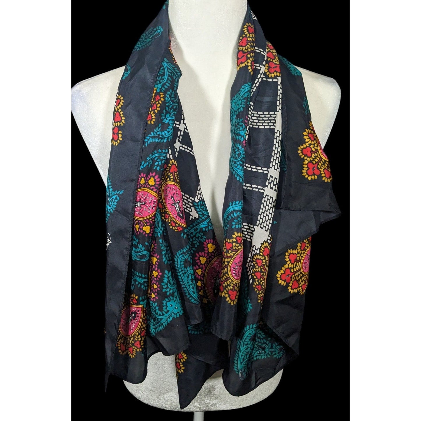 Vintage Diane Von Furstenberg Plaid And Paisley Scarf