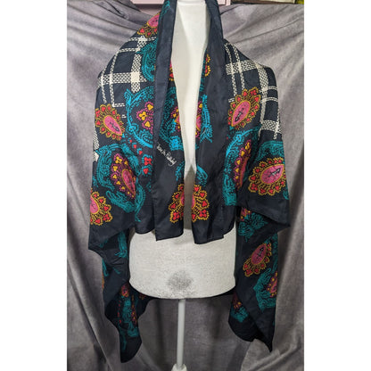 Vintage Diane Von Furstenberg Plaid And Paisley Scarf