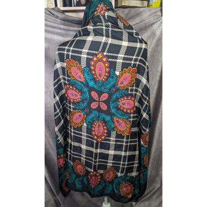 Vintage Diane Von Furstenberg Plaid And Paisley Scarf