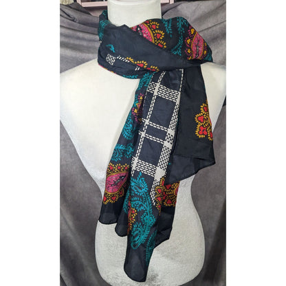 Vintage Diane Von Furstenberg Plaid And Paisley Scarf