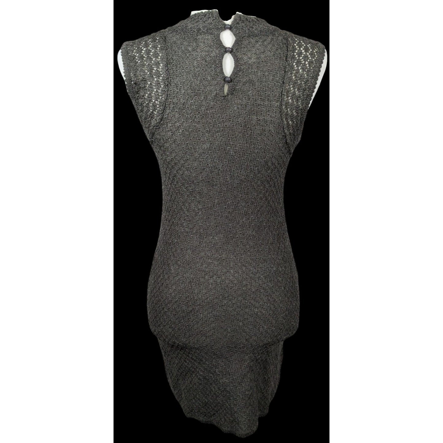 Casual Retro Coquette Grey Knit Dress by Heritage 1981