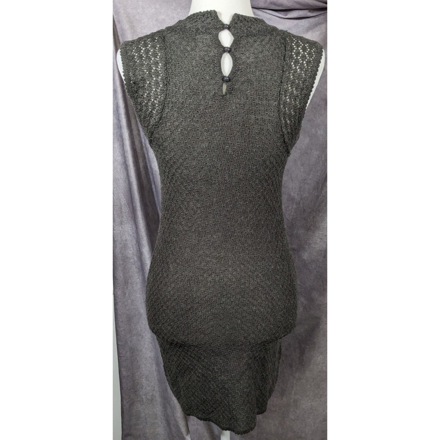 Casual Retro Coquette Grey Knit Dress by Heritage 1981