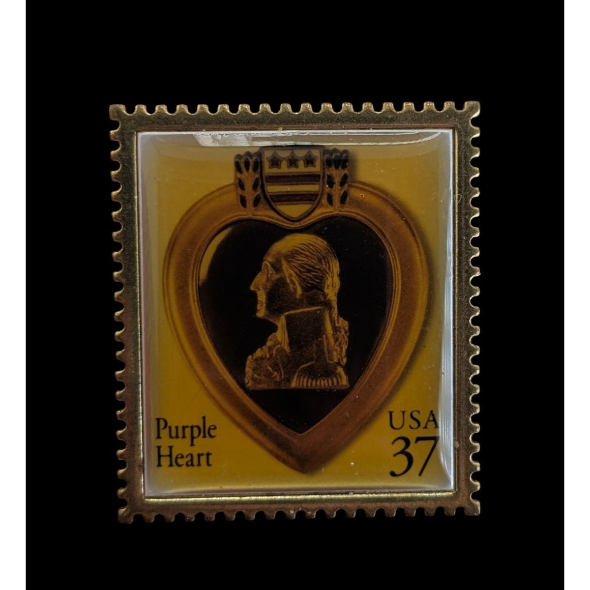 Vintage 2002 Americana Military Purple Heart 37¢ Stamp Collector Pin