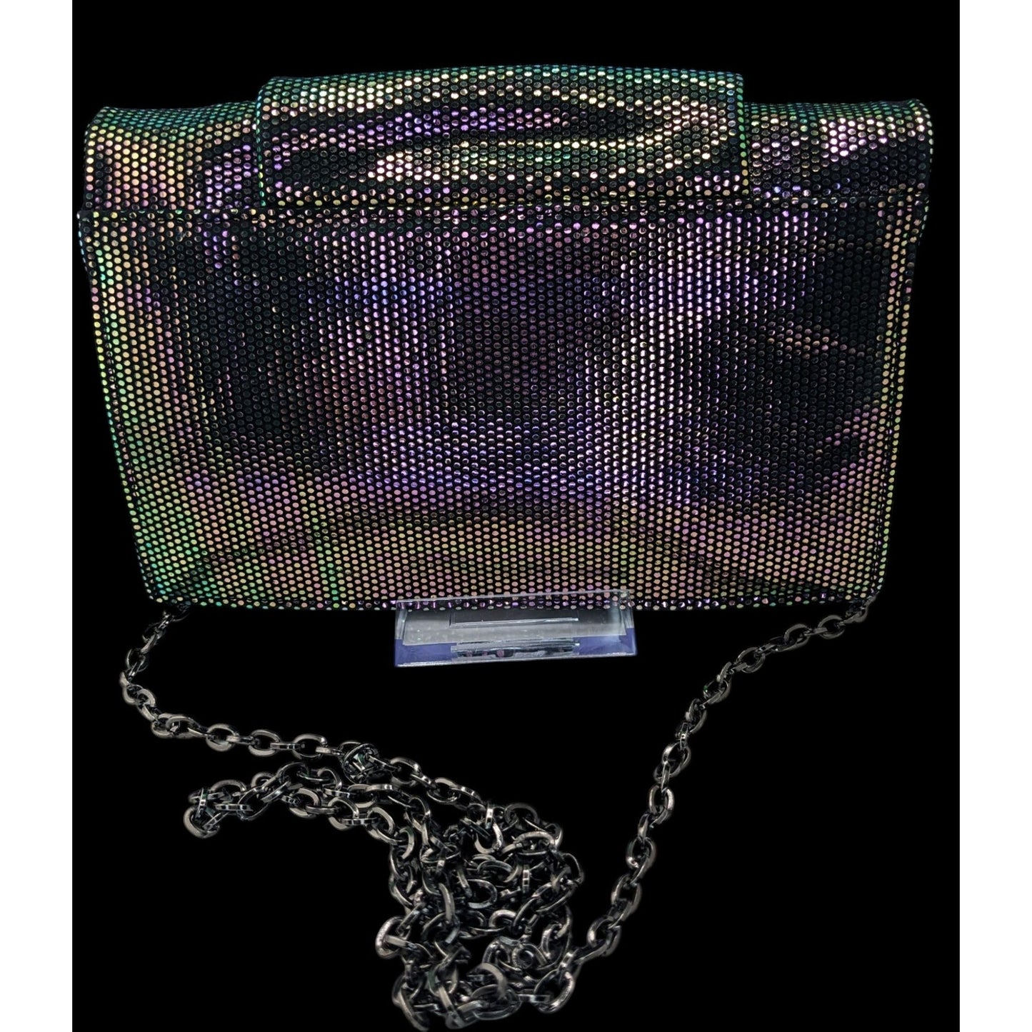 Halston Heritage Purple Iridescent Clutch Bag With 24" Chain Drop