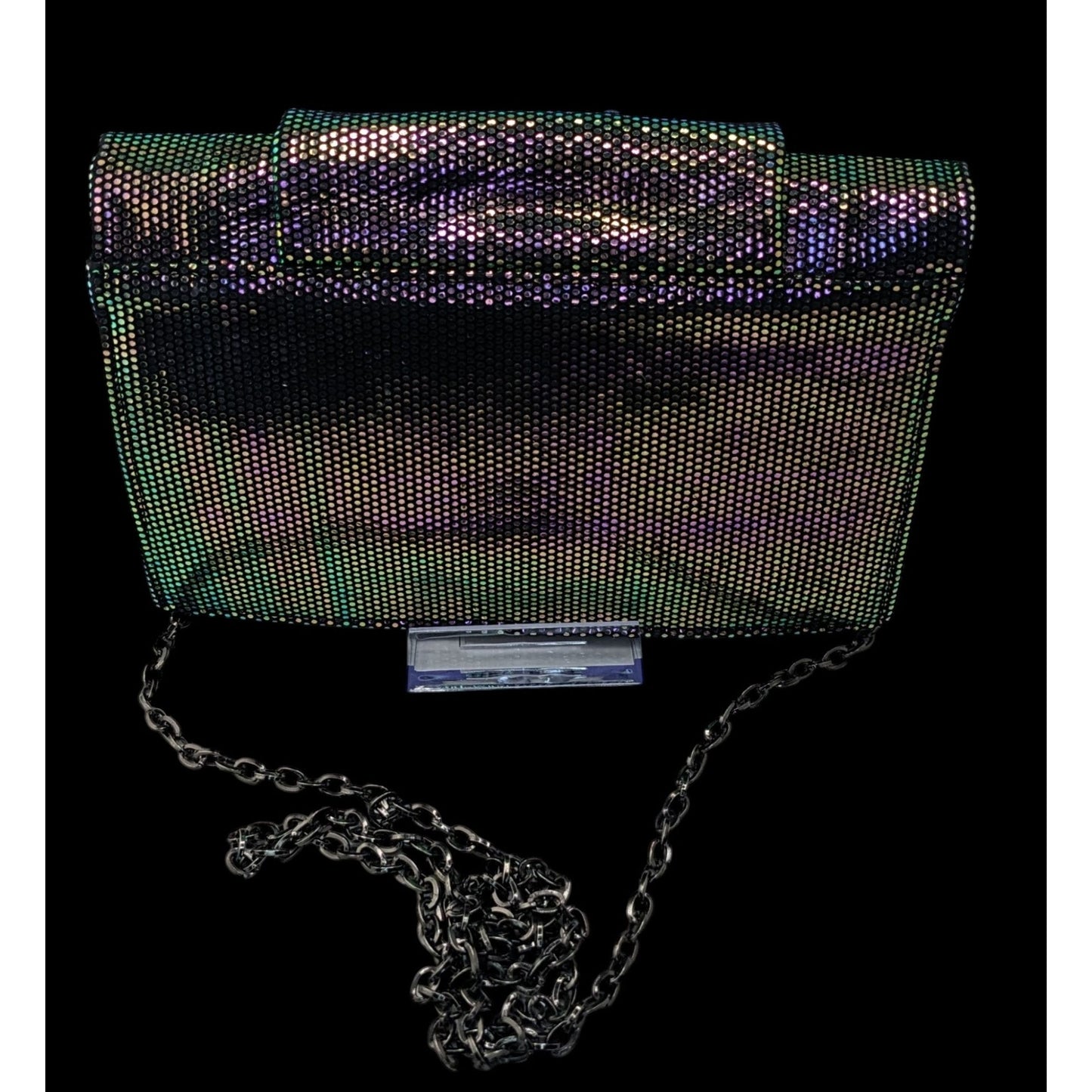 Halston Heritage Purple Iridescent Clutch Bag With 24" Chain Drop