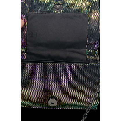 Halston Heritage Purple Iridescent Clutch Bag With 24" Chain Drop