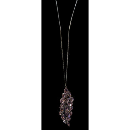 Fairy Glam Floral Pink And Silver Tone Gemmed Pendant Necklace