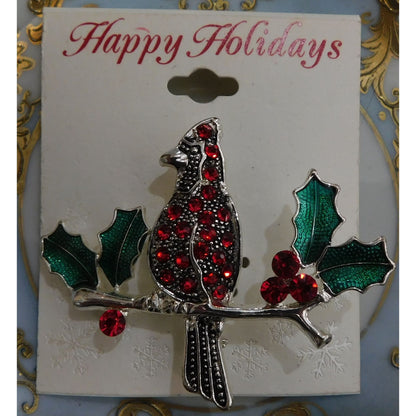 Table & Tower Red Cardinal Holiday Brooch