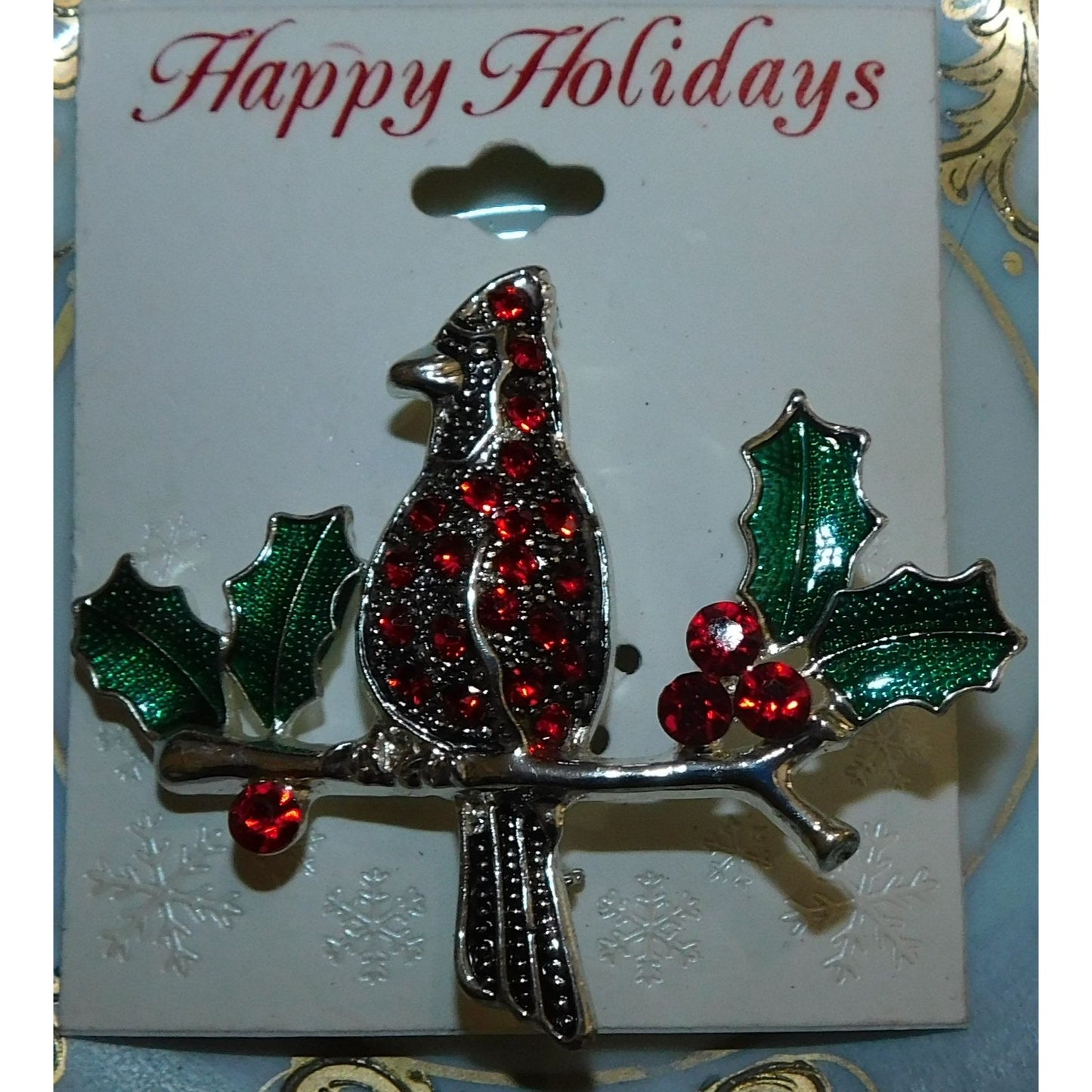 Table & Tower Red Cardinal Holiday Brooch